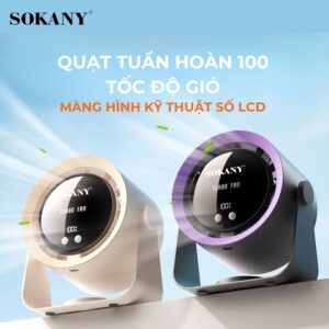 Quạt Đá Điều Hòa Hơi Nước Mini Có Màn Hình SOKANY SKN-13823 (có hộp). G.itx2
