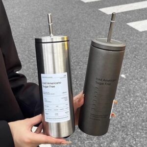 Ly Coffee Giữ Nhiệt Có ống Hút Hình Trụ 600ml (Mẫu Cao)