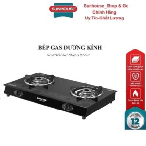 Bếp gas đôi mặt kính sunhouse SHB31032-V. (hàng đặt trong ngày)