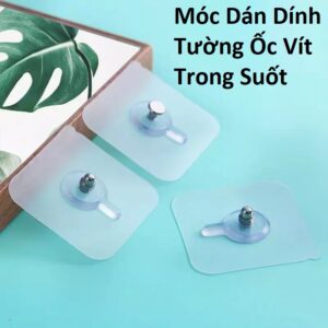 Combo 3 Móc Dán Dính Tường Ốc Vít Trong Suốt