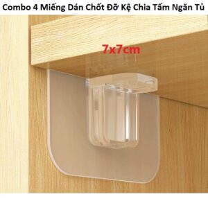 Combo 4 Miếng Dán Chốt Đỡ Kệ Chia Tấm Ngăn Tủ