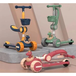 Xe trượt Scooter Trẻ Em 3in1 Có Yên Ngồi, Giỏ Đựng