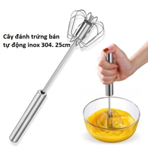 Cây đánh trứng bán tự động inox 304. 25cm