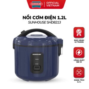 Nồi cơm điện 2in1 kèm xửng hấp SUNHOUSE SHD8213. 1.2L (Lít). hàng đặt trong ngày