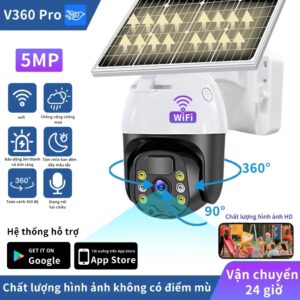 Camera WIFI Năng Lượng Mặt Trời App V360 Pro 5MP Full Color. SGPK