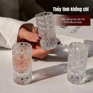 Set 6 Ly Rượu Thủy Tinh ZN-06 Vân Nổi 20ml Cao Cấp