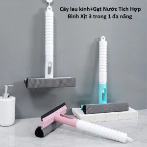 Cây lau kính+Gạt Nước Tích Hợp Bình Xịt 3 trong 1 đa năng