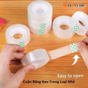 Combo 3 Cuộn Băng Keo Trong Loại Nhỏ 1.8cm