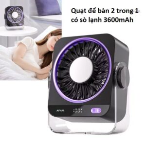 Quạt để bàn 2 trong 1 có sò lạnh 3600mAh