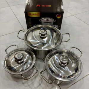 Bộ 3 nồi inox Mubasi (16cm, 18cm, 24cm)
