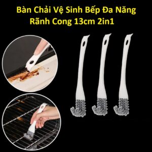 Bàn Chải Vệ Sinh Bếp Đa Năng Rãnh Cong 13cm 2in1