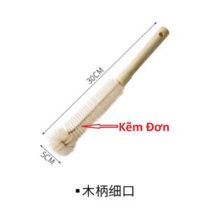 Cọ Vệ Sinh (Ly/ Bình Nước) Cán Gỗ (Nhỏ/ Lớn) Kẽm (Đơn/ Đôi) 5x30cm/ 7x30cm/ 7x40cm/ 7x50cm...HDDT - Cán Gỗ Nhỏ Đơn 5x30cm