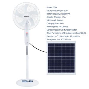 quạt đứng năng lượng mặt trời DSY QNL-198 (Đặt trong ngày)
