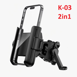 Kẹp Điện Thoại (Chân Gương/ Ghi Đông) Xe Máy K-03 (2in1)