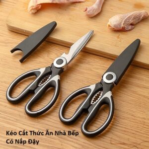 Kéo Cắt Thức Ăn Nhà Bếp Có Nắp Đậy
