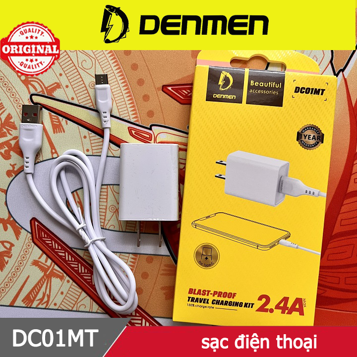 Bộ sạc 2.4A DENMEN DC01MT type-c - Linh Kiện Mậu Nguyên