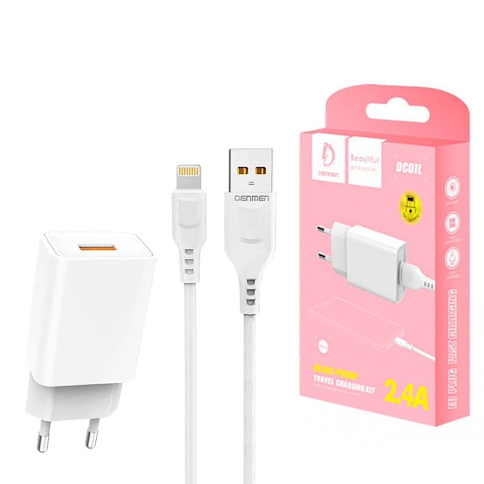 ᐈ Сетевое зарядное устройство Denmen DC01L Lightning. - ✓ выгодная цена и кредит | ♢Birmarket