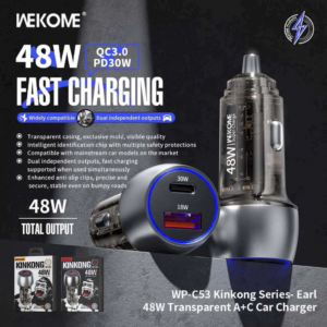 Cốc/ Củ Sạc Nhanh 48W Xe Hơi ô Tô Wekome WP-C53. BP