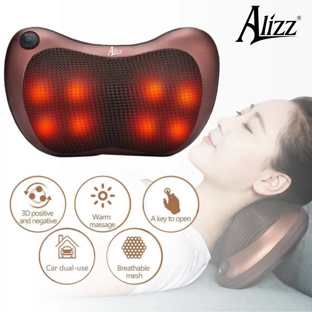 Gối Massage Hồng Ngoại Massage Cổ Vai Gáy ALIZZ