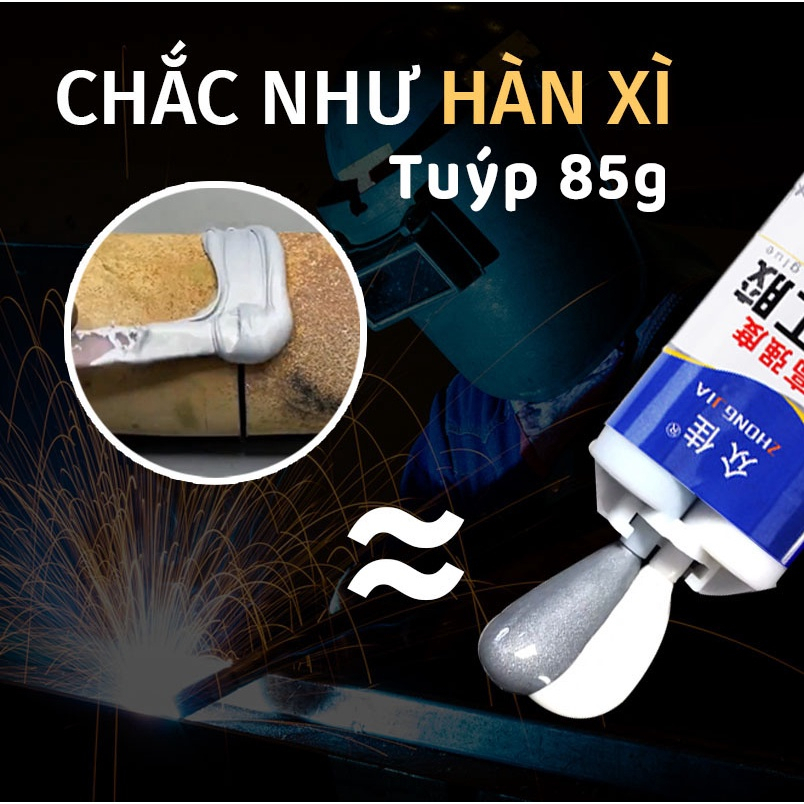 Keo hàn nối vá sắt thép kim loại keo dán hàn mọi bết nứt vỡ dán