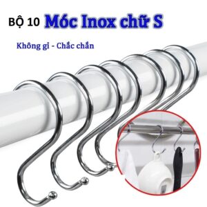 Bộ 10 Móc treo đồ hình chữ S inox 7x3.5x2.5cm