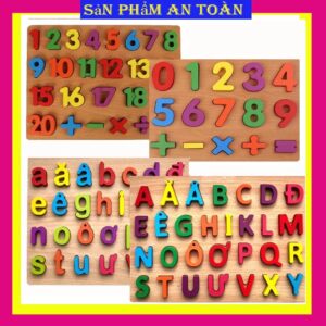 Bảng chữ cái hoặc số tiếng việt gỗ nổi