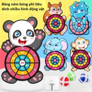 Bảng ném bóng phi tiêu dính nhiều hình động vật