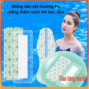 Miếng dán vết thương PU chống thấm nước khi bơi, tắm 25 x 10cm