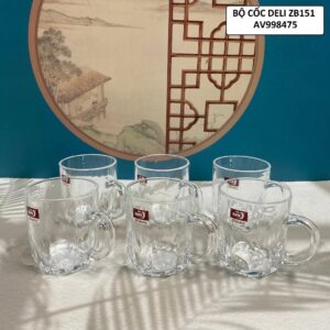 Bộ 6 Cốc Thủy Tinh Có Quai 245ml Deli ZB151///8///P