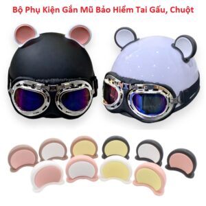 Bộ Phụ Kiện Gắn Mũ Bảo Hiểm Tai Gấu, Chuột