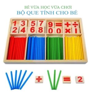 Bộ que Tính Hộp Gỗ Cho Bé Phát Triển Tư Duy Đếm Số