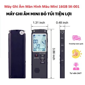 Máy Ghi Âm Màn Hình Màu Mini 16GB SK-001