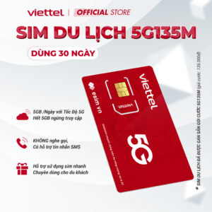 Sim 5G Gói Du Lịch Viettel Data 5GB/Ngày x 30 Ngày