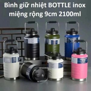 Bình giữ nhiệt BOTTLE inox miệng rộng 9cm 2100ml
