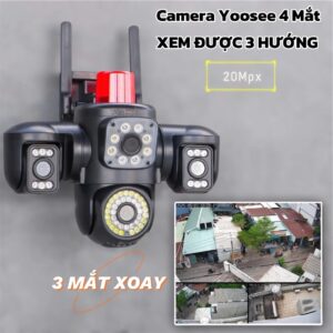 Camera ip Wifi 3 Màn Hình YooSee 56D, MS65 Đen. (T)