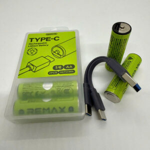 Hộp 2 Pin sạc Lithium Remax AA (2A) 3071mWh cổng Type-c. VN