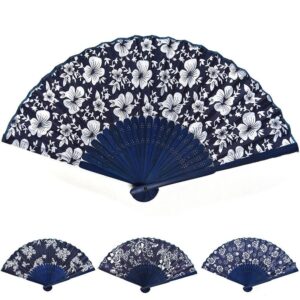 Quạt xếp in hoạ tiết hoa thanh lịch Dài 21cm