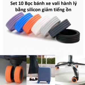 Set 10 Bọc bánh xe vali hành lý bằng silicon giảm tiếng ồn