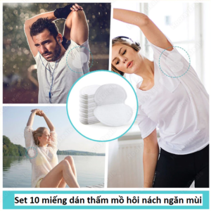 Set 10 miếng dán thấm mồ hôi nách ngăn mùi