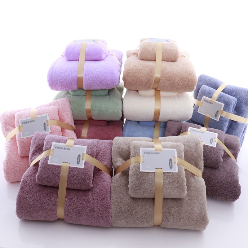 Bộ 2 Khăn Tắm Gấp Gọn Bằng Lông Mềm Mịn Siêu Thấm Hút | Shopee Việt Nam