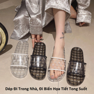 Dép Đi Trong Nhà, Đi Biển Họa Tiết Tong Suốt