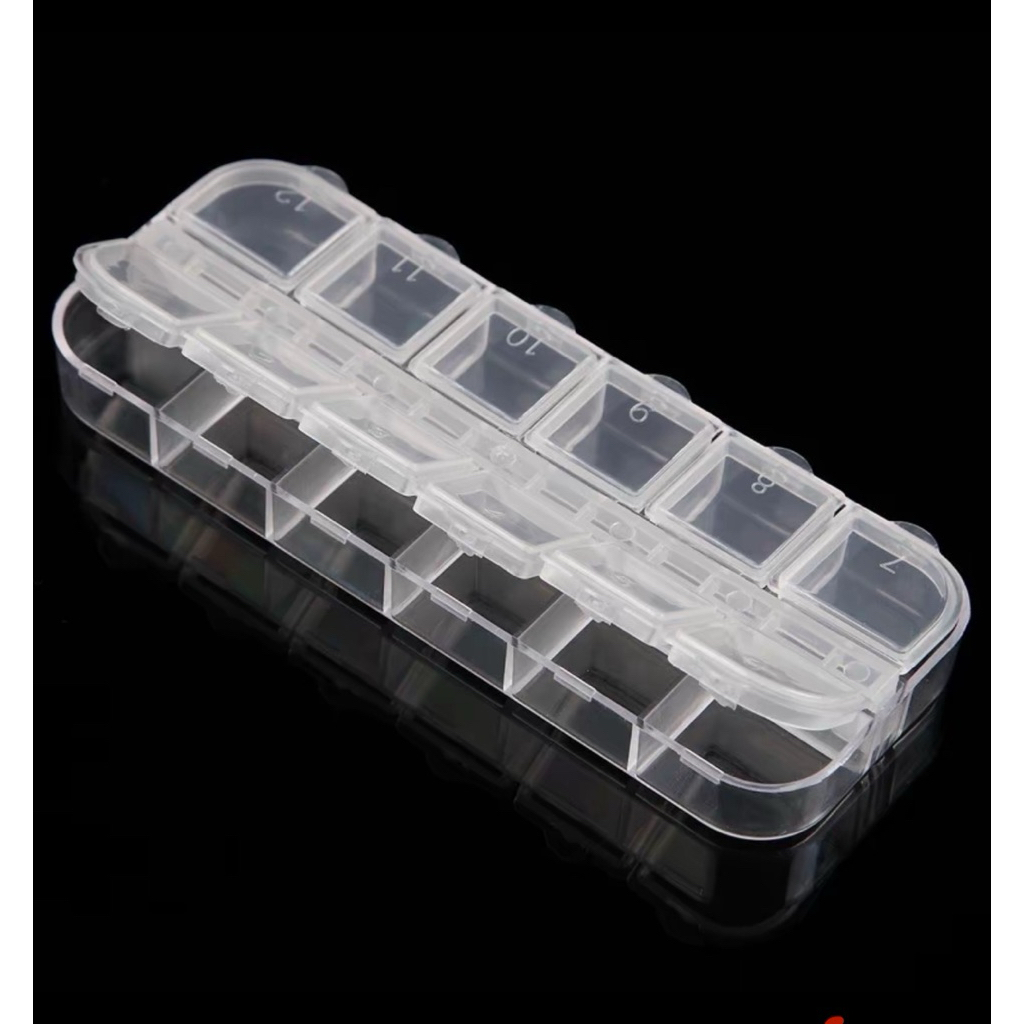 khay Hộp nhựa 12 ô đựng đá, charm, phụ kiện nail trang trí | Shopee Việt Nam