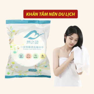Khăn Tắm Nén Du Lịch Nhanh Khô 70x140cm Hình Cô Gái/ Lá Cây