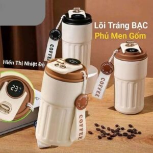Bình Ly giữ nhiệt inox Coffee hiển thị nhiệt độ 450ml