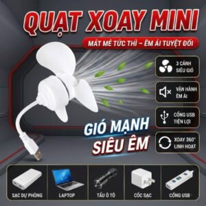 Quạt Mini 3 Lá (Cổng USB Uốn Dẻo) 360 Độ