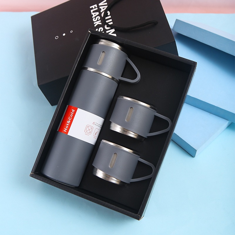 Set quà tặng bình giữ nhiệt 500ml tặng kèm 2 cốc nhỏ kèm hộp đựng sang trọng, lịch sự | Shopee Việt Nam