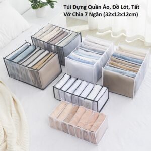 Túi Đựng Quần Áo, Đồ Lót, Tất Vớ Chia 7 Ngăn (32x12x12cm)