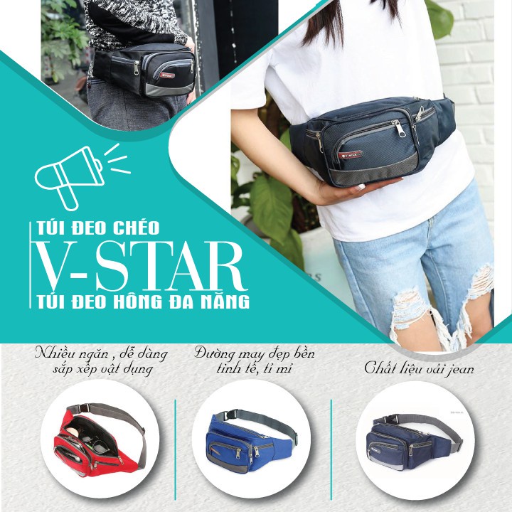 Túi Đeo Hông Đeo Bụng Đeo Chéo Cao Cấp Nhiều Ngăn ( V-star) | Shopee Việt Nam