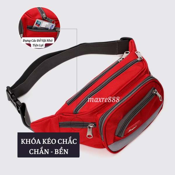 Túi Đeo Hông Đeo Chéo V-Star 6 Ngăn Đựng Đồ Vải Cao Cấp Chống Thấm Nước Siêu Bền Tiện Lợi | Shopee Việt Nam