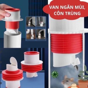 Nắp Đậy Ngăn Mùi, Vi Khuẩn Màu Đỏ Cho Ống Cống 50-75mm